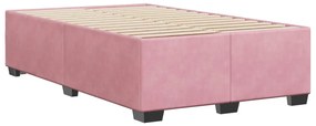 Estrutura de cama com colchão 120x190 cm veludo rosa