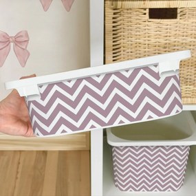 Autocolante para caixa IKEA TROFAST - Chevron cor-de-rosa (zig-zag)