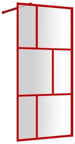 Divisória de chuveiro 80x195 cm vidro transparente ESG vermelho