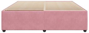 Estrutura de cama 180x200 cm veludo rosa