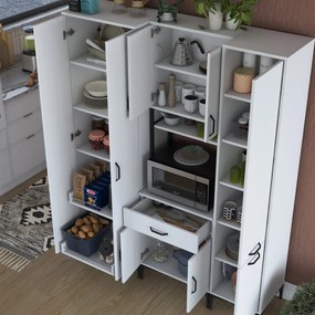 Armário Alto de Cozinha "Stella " - Branco - Design Moderno