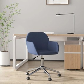 vidaXL Cadeira de escritório giratória tecido azul