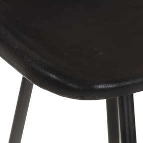 Bancos de bar 4 pcs couro genuíno preto