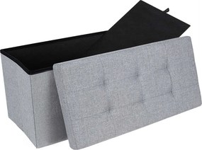Banco de arrumação ou entrada 76 x 38 x 38 cm Cinzento claro