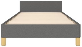 Estrutura de cama sem colchão 90x190 cm tecido cinzento-escuro