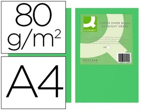 Papel de Cor Q-connect Din A4 80gr Verde Intenso Pack de 500 Folhas