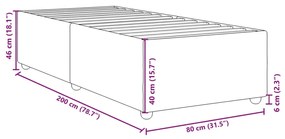 Estrutura de cama sem colchão 80x200 cm tecido castanho-escuro