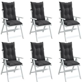 vidaXL Almofadões para cadeiras altas 6 pcs mesclado tecido antracite