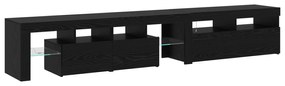Aparadores de TV vidaXL 2 pcs com Luzes LED Carvalho Preto Madeira Eng
