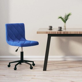 vidaXL Cadeira de escritório giratória veludo azul