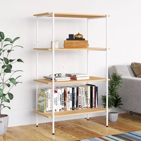 vidaXL Unidade com 4 prateleiras 80x40x130 cm branco/cor de carvalho