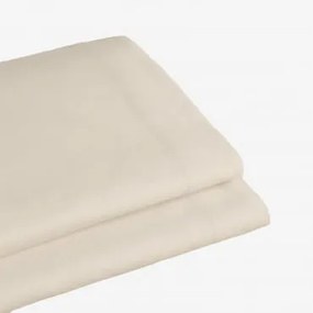 Sábana De Cima Em Algodão Percal De 180 Fios Para Cama De 90 Cm Agassi Creme Cannoli & Cama 90cm (160 X 280 Cm) - Sklum