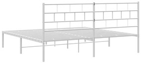 Estrutura de cama com cabeceira 180x200 cm metal branco