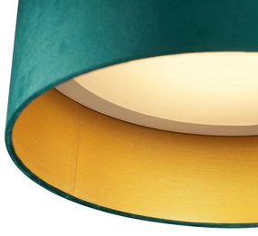 Plafon moderno veludo verde 40cm incl. LED regulável em 3 níveis - Sue Moderno