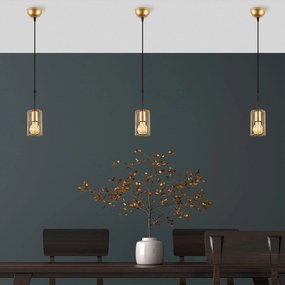 Candeeiro de Teto Kemtel – Dourado Brilhante – 9 x 9 x 126 cm