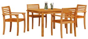 Conjunto de Jantar de Jardim 5 pcs Castanho 110 x 110 x 75 cm