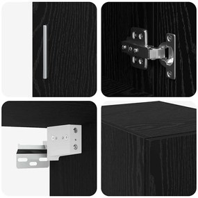 Armário de Armazenamento Slim vidaXL Carvalho Preto 30x42.5x225 cm Mad