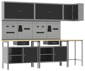 Conjunto de Mesas de Armazenamento de Ferramentas vidaXL com 10 Peças
