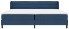Cama Box Spring vidaXL com Colchão Azul 200x200 cm em Tecido