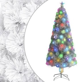 328451 vidaXL Árvore Natal artificial pré-iluminada 180 cm fibra ótica branco