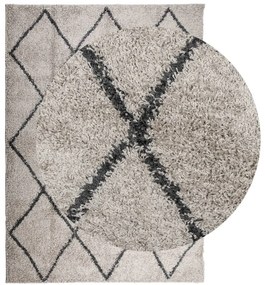 Tapete shaggy de pelo alto PAMPLONA 200x280 cm bege e antracite