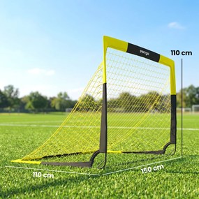 Baliza de Futebol Pop-Up Dobrável com Rede Portátil, Saco de Transporte, 4 Estacas em U e Varetas de Fibra de Vidro