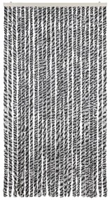 Cortina anti-insetos 100x230 cm chenille cinzento/preto/branco