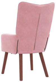 Cadeira Relaxante vidaXL Veludo Rosa