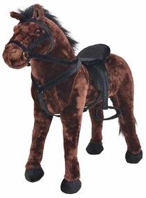 Cavalo de montar em peluche castanho escuro XXL