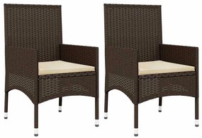 4 pcs conjunto lounge jardim c/ almofadões vime PE castanho