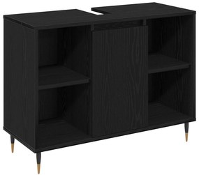 Conjunto de Móveis para Casa de Banho vidaXL 3 peças Carvalho Preto Ma