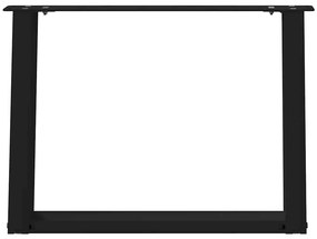 Pés para mesa de centro em formato de U, 2 peças, preto, 60x (42-43) c