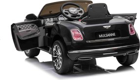 Carro elétrico para crianças até aos 5 anos Bentley Mulsanne 12V, pneus de borracha EVA, controlo remoto Preto