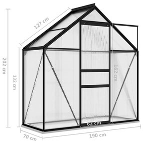 Estufa 1,33 m² alumínio antracite