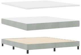 Cama Box com Colchão vidaXL Cinza Claro Super King Veludo