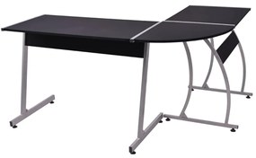Mesa de canto em forma de L preto