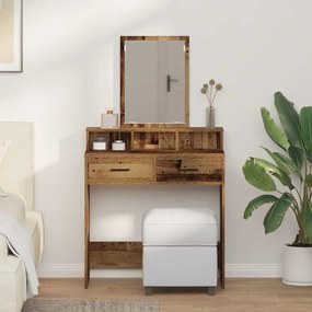 Mesa de Maquiagem vidaXL com Gavetas em Madeira Antiga 79x41x140 cm
