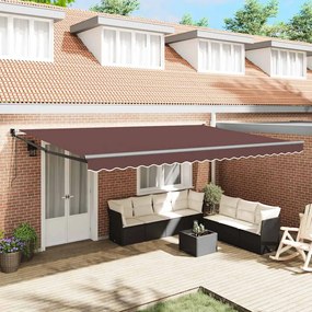 vidaXL Toldo retrátil automático 500x300 cm castanho