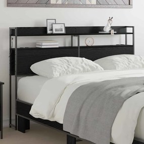 vidaXL Cabeceira de armazenamento Carvalho Preto 120 cm