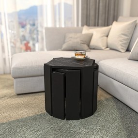 Mesa de Centro Lori – Preto Mármore – 44,5 x 41 x 44,5 cm