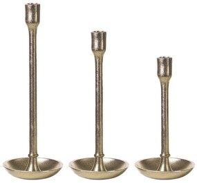 Conjunto de 3 castiçais em metal dourado LIWUNG Beliani