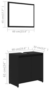 Conjunto de móveis de casa de banho contraplacado preto