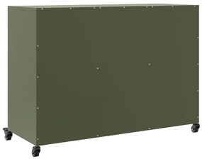 Aparador 100,5x39x72 cm aço verde-azeitona