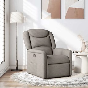 vidaXL Poltrona reclinável tecido cinzento-acastanhado