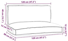 Conjunto de Almofadas de Palete 2 Peças Creme Tecido Oxford