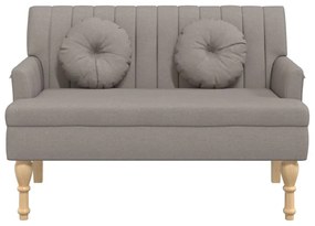 Banco c/ almofadões 113x64,5x75,5 cm tecido cinza-acastanhado