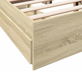 Estrutura de cama c/ gavetas derivados madeira carvalho sonoma