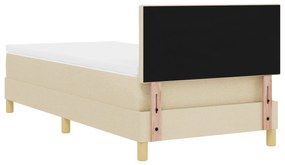 Cama Box Spring com Colchão Creme 90x190 cm Tecido