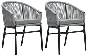 3 pcs conjunto de jantar para jardim cinzento