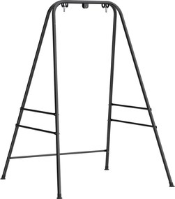 Outsunny Suporte para Cadeira Suspensa Rede 183 cm Suporte para Balanço Estrutura de Aço Almofadas Antiderrapantes Preto | Aosom Portugal